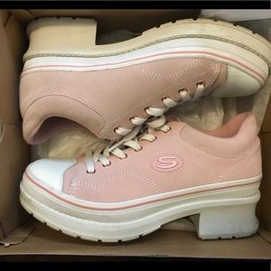 Pink Skechers Sneakers with Heels